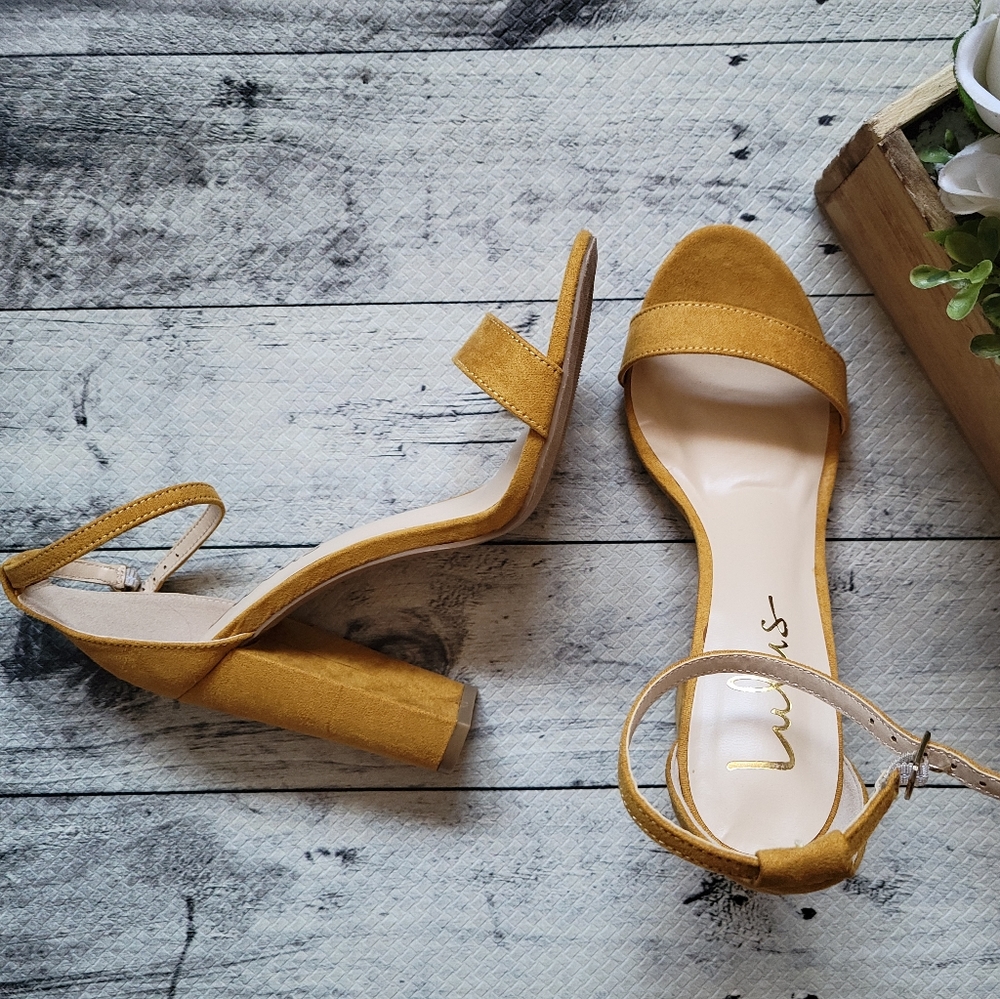 Lulus Taylor Mustard Yellow Ankle Strap Heels